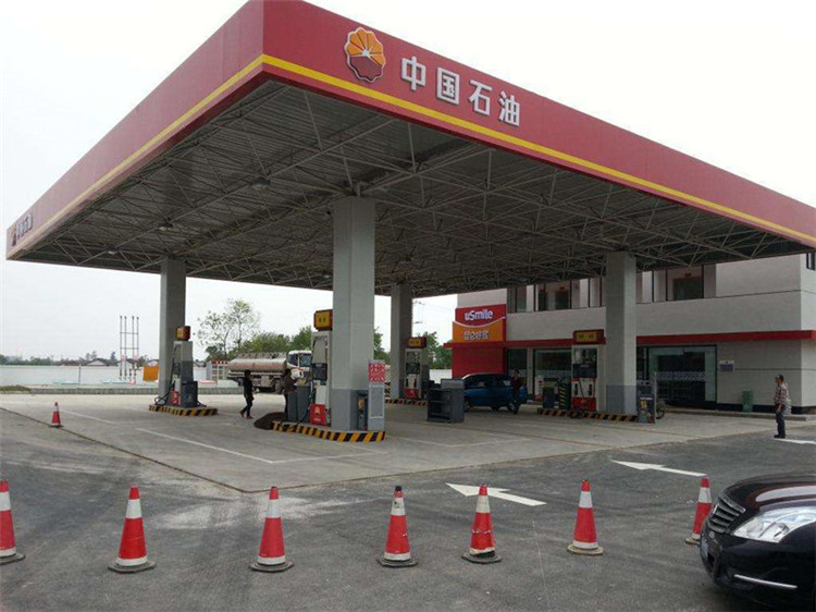 赤壁加油站钢结构网架案例20